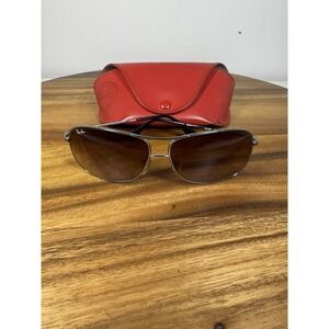 Authentic Women's Ray-Ban RB 3267 004/13 Silver Sunglasses w/‎ Case